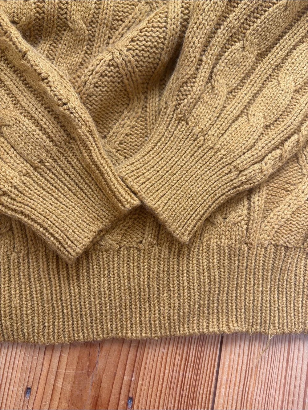Vintage Mustard Cable Knit Chunky Sweater